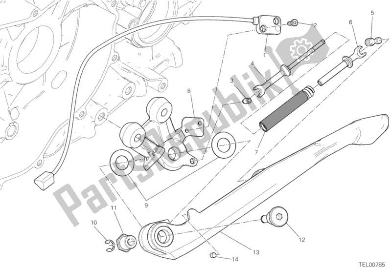 Alle onderdelen voor de Staan van de Ducati Superbike 1299S 90 TH Anniversario 2017